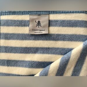 ChappyWrap Blue Cream Striped Mini Blanket 29x38 Baby Throw Coastal